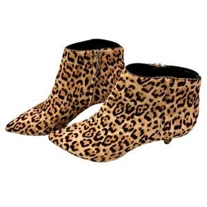 Sam Edleman Cow Hair Animal Print Kinzey Ankle Boots Kitten Heels - Size 9